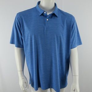Peter Millar Golf Featherweight UPF 50+ Polo Shirt Mens 2XL XXL Heather Blue